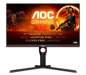 27" AOC AGON Q27G3XMN/BK černá / LED / 2560 x 1440 / 16:9 / 1ms / 1000cd-m2 / HDMI + DP / VESA