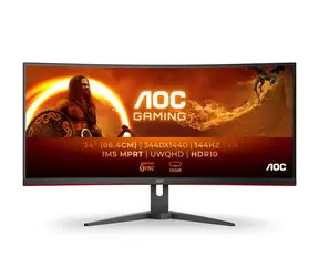 34" AOC Gaming CU34G2XE/BK černá / VA / 3440 x 1440 / 1ms / 4000:1 / 300cd-m2 / HDMI + DP / VESA / repro