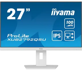 27" IIYAMA ProLite XUB2792QSU-B6 bílá / IPS / 2560x1440 / 16:9 / 0.4ms / 1300:1 / 250cd / repro / HDMI / DP