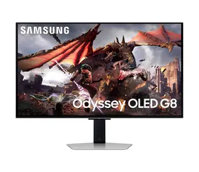32" SAMSUNG Odyssey G8 G80SD stříbrná / OLED / 3840x2160 / 16:9 / 0.03ms / 1000000:1 / 250cd-m2 / HDMI + DP / VESA