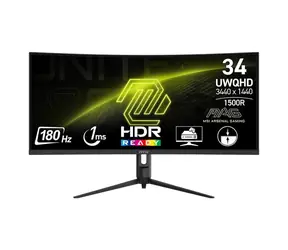 34" MSI MAG 342CQR E2 černá / 3440 x 1440 / VA / 21:9 / 1ms / 3000:1 / 300cd-m2 / HDMI + DP + USB-C / VESA 