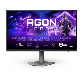 27" AOC AGON Pro AG276QZD2 černá / OLED / 2560x1440 / 16:9 / 0.03ms / 1.5mil:1 / 250cd-m2 / HDMI + DP / VESA