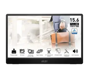 15.6" MSI PRO MP161 E2 černá / 1920x1080 / IPS / 4ms / 16:9 / 800:1 / 250 cd-m2 / mini-HDMI + USB-C / přenosný