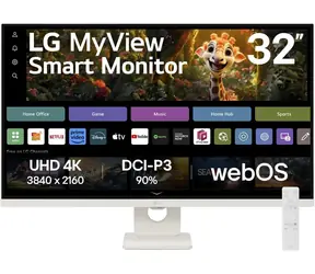 32" LG MyView Smart 32SR73U-W / IPS / 3840 x 2160 / 16:9 / 3000:1 / 250dc-m2 / HDMI+USB-C / USB / VESA