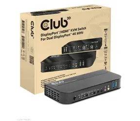 CLUB3D CSV-7210 síťový přepínač - switch černá / HDMI / DP / HDR / podpora IR ovladače