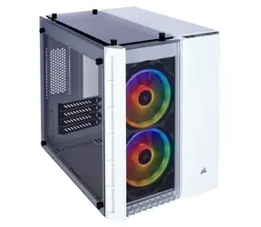 Corsair Crystal Series 280X RGB bílá / Micro ATX / 2x USB 3.0 / 2x 120 mm ventilátory / Průhledná bočnice / Tvrzené sklo