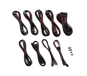 CableMod PRO ModMesh RT-Series Kabel Kits pro ASUS ROG & Seasonic - černo-tmavě červená