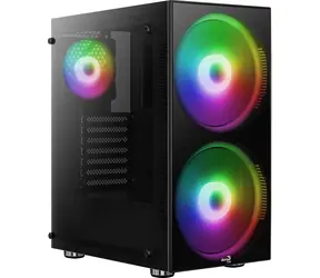 AeroCool Python aRGB černá / PC skříň / Bez zdroje / Průhledná bočnice