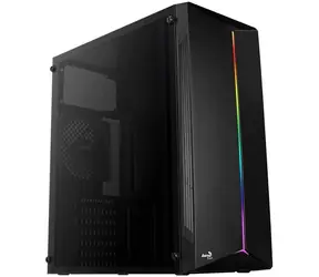 AeroCool Split černá / PC skříň / 2x USB 2.0 & 1x USB 3.0 / Bez zdroje / průhledná bočnice