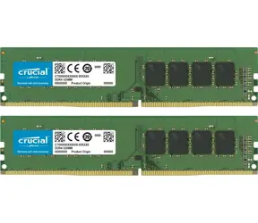 Crucial 32GB (2x16GB) 3200MHz / DDR4 / DIMM / PC4-25600 / CL22 / Non-ECC / UN-REG / 1.2V