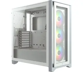 Corsair iCUE 4000X RGB bílá / Mid-Tower / ATX / 1x USB 3.0 & 1x USB-C / průhledná bočnice
