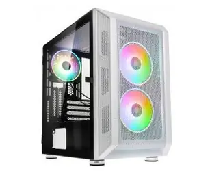 Kolink Citadel MESH RGB bílá / M-ATX / 2xUSB 3.0 + 1xUSB 2.0 / 3x120 mm ARGB / bez zdroje / průhledná bočnice