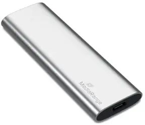 MediaRange MR1100 120GB stříbrná / Externí SSD / M.2 SATA III / TLC / USB-C / R:450MBs / W:420MBs
