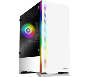 Zalman S5 WHITE bílá / ATX/mATX/Mini-ITX / USB 3.0 + 2x USB 2.0/ 1x120mm + 1x120mm RGB / bez zdroje / průhledná bočnice