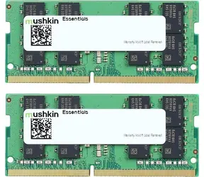 Mushkin Essentials 32GB (2x16GB) 3200MHz - SO-DIMM / DDR4 / SO-DIMM / PC4-25600 / CL22-22-22-52  / 1.2V 