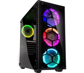 Kolink Observatory RGB černá / ATX / 1xUSB 3.0 + 2xUSB 2.0 / 4x 120 mm / bez zdroje / průhledná bočnice / tvrzené sklo 
