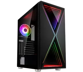 Kolink Void X ARGB černá / ATX / 2xUSB 3.0 + 2xUSB 2.0 / 1x 120 mm / bez zdroje / tvrzené sklo / průhledná bočnice