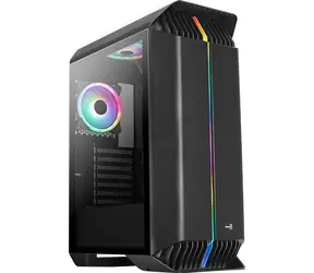 AeroCool Gladiator Duo ARGB černá / PC skříň / ATX / 2x USB 3.0 / Bez zdroje / průhledná bočnice