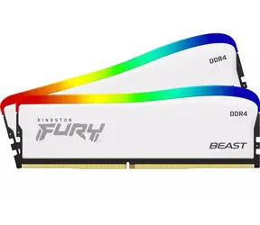 Kingston FURY Beast RGB SE 32GB (2x 16GB) DDR4 3600MHz bílá / CL18 / DIMM / 1.35V / Non-ECC / Un-Registered