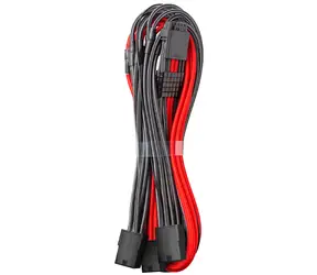 CableMod PRO ModMesh 8-Pin PCIe Trojtý prodlužovací kabel 45 cm - černo-červená