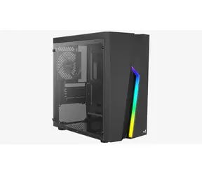 AeroCool Bolt Mini černá / PC skříň / Micro ATX / 1x USB 3.0 / 2x USB 2.0 / Bez zdroje / průhledná bočnice