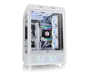 Thermaltake The Tower 500 Snow White / E-ATX / 1x USB 3.2 / 4x USB 3.0 / Bez zdroje / průhledná bočnice