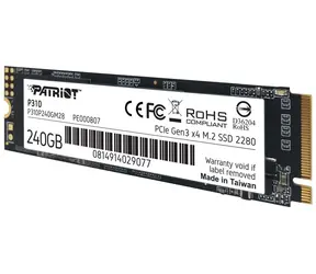 Patriot P310 240GB / M.2 2280 / SSD / IOPS: 280K 250K / M.2 PCIe 3.0  