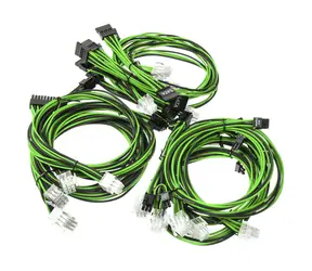 Super Flower Sleeve cable kit černo-zelená / Sada kabelů pro zdroje Super Flower