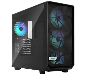 Fractal Design Meshify 2 RGB TG Light Tint černá / E-ATX / 2x USB 3.2 / 2x USB-C 3.2 / 4x 140mm / bez zdroje / průhledná