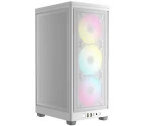 Corsair iCUE 2000D Airflow RGB bílá / Mini-ITX / 2x USB 3.2 / USB-C / 4x 120mm / bez zdroje / prachové filtry