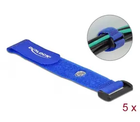 DeLock Stahovací pásky na kabely 190mm x 25mm modrá 5ks