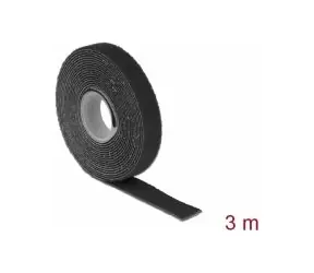 DeLock Páska suchého zipu 300cm x 1.3 cm černá