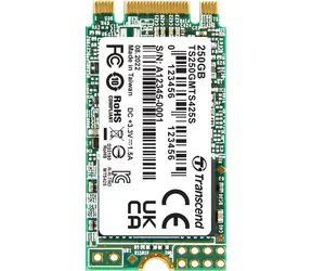 Transcend MTS425S 250GB / M.2 2242 SATA / RW: 500/330 MBps / IOPS: 40K/75K / MTBF 2.0mh / 3y