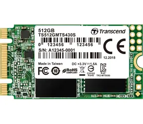 Transcend MTS430S 512GB / M.2 2242 SATA / RW: 560/500 MBps / IOPS: 80K/85K / MTBF 1.0mh / 5y