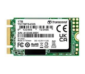 Transcend MTS430S 1TB / M.2 2242 SATA / RW: 560/500 MBps / IOPS: 80K/85K / MTBF 1.0mh / 5y