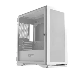 darkFlash DLM200 bílá / mATX / bez ventilátorů / 2x USB-A / průhledná bočnice / bez zdroje 
