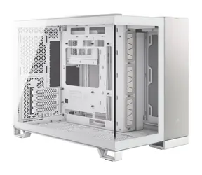 Corsair 2500X bílá hliník / Micro-ATX / 1x USB-C 3.1 / 2x USB-A / bez zdroje / průhledná bočnice