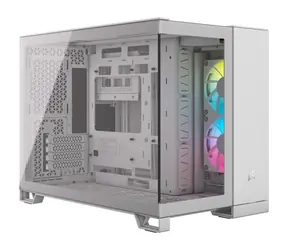 Corsair iCUE LINK 2500X RGB bílá / Micro-ATX / 1x USB-C 3.2 / 2x USB-A 3.2 / 2x 120mm RGB / bez zdroje / průhledná bočni