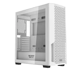 darkFlash DF2100 bílá / E-ATX / bez ventilátorů / 3x USB-A / průhledná bočnice / bez zdroje 