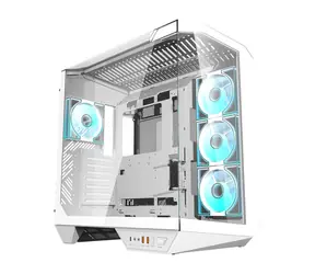 darkFlash DY470 bílá / ATX / 4x 120 mm / 2x USB-A / 1x USB-C / průhledná bočnice / bez zdroje 