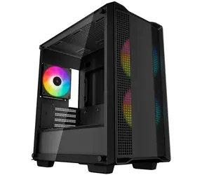DEEPCOOL CC360 ARGB černá / mATX / 1x USB-A 3.2 / 1x USB-A 2.0 / 3x 120mm RGB / bez zdroje / průhledná bočnice