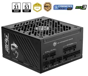 MSI MPG A1000GS PCIE5 / 1000W / 135mm ventilátor / PFC / modulární / 80PLUS Gold