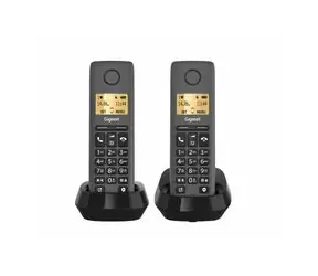 Rozbaleno - Gigaset Pure 100 Duo černá / Bezdrátový telefon pevné linky / 1.5" displej / 50 kontaktů / rozbaleno