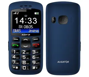 Aligator A670 Senior modrá / CZ distribuce / SOS tlačítko / stolní nabíječka