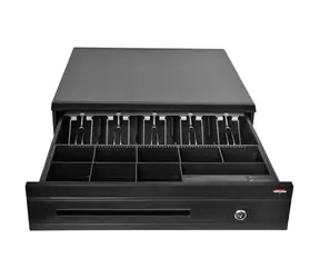 VIRTUOS C425C černá / Pokladní zásuvka / s kabelem / kovové držáky / 9-24V