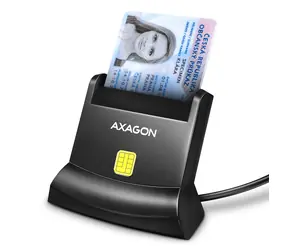 AXAGON CRE-SM4N, USB-A StandReader čtečka kontaktních karet Smart card (eObčanka), kabel 1.3m