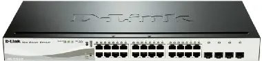 D-Link DGS-1210-24P / Gigabit PoE Smart Switch / 24x gigabit RJ45 / 4x gigabit SFP / 85W pro PoE