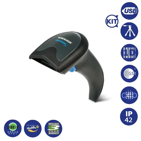 DATALOGIC QuickScan Lite QW2120 kit2-USB / čtečka kódů 1D / USB / stojánek / černá