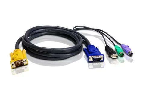 ATEN KVM Kabel HDB15-SVGA+USB+PS2 / 1.8m