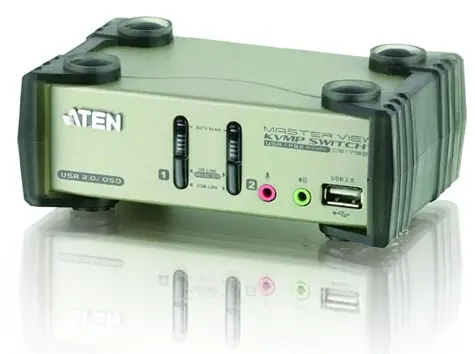 ATEN CS-1732B / 2-port KVMP USB+PS2 / usb hub / audio / OSD / 1.2m kabely
